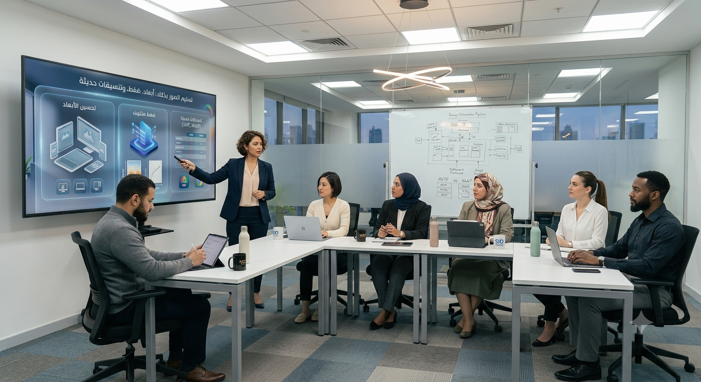 صورة تعبيرية للموضوع: تسليم الصور بذكاء: أبعاد، ضغط، وتنسيقات حديثة
