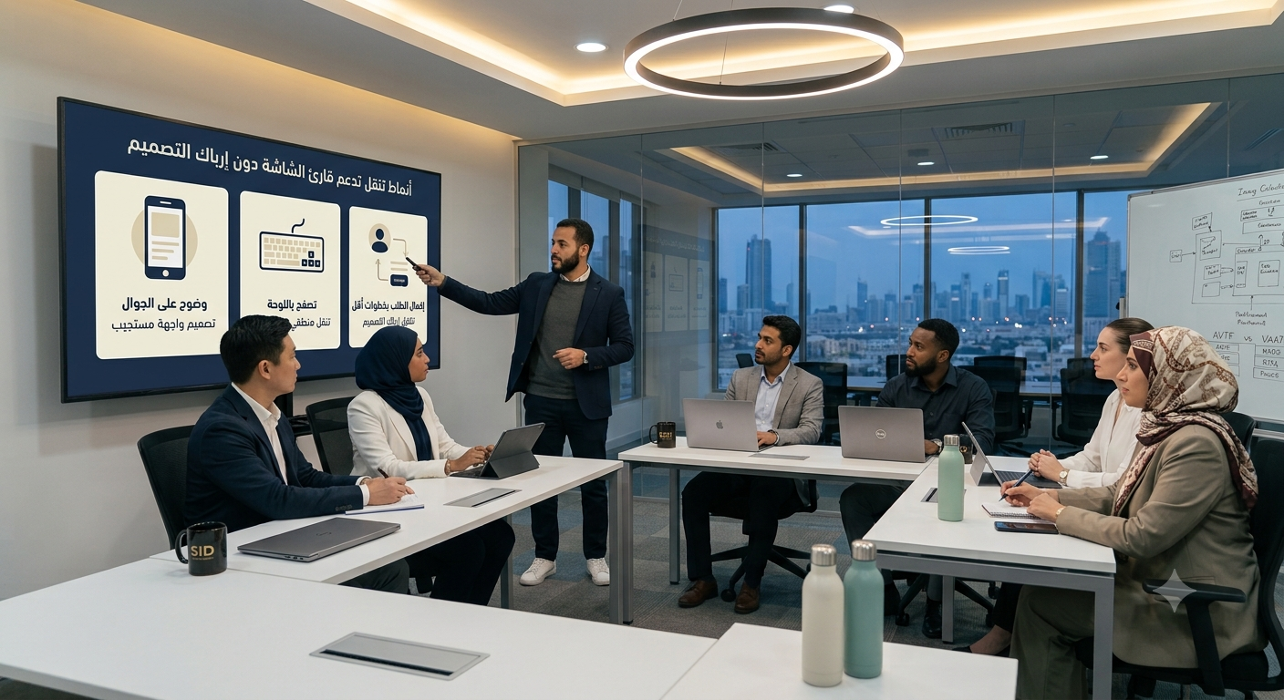 صورة تعبيرية للموضوع: أنماط تنقل تدعم قارئ الشاشة دون إرباك التصميم