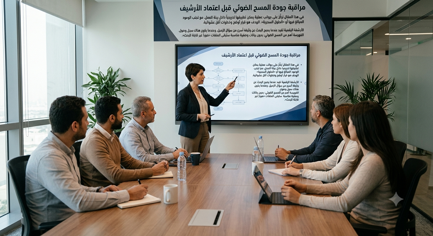 صورة تعبيرية للموضوع: مراقبة جودة المسح الضوئي قبل اعتماد الأرشيف